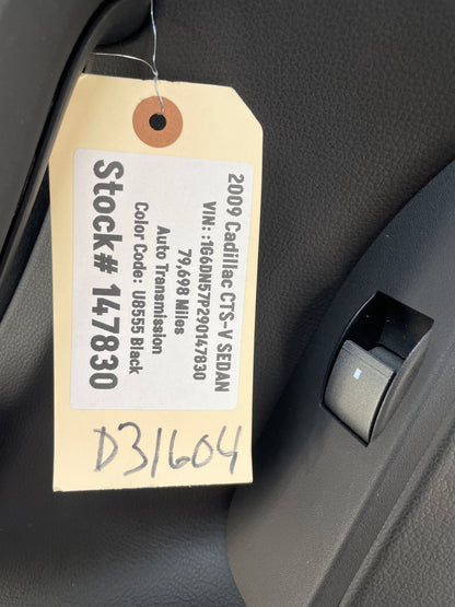 2009 Cadillac CTS-V Sedan LH Driver Rear Interior Door Panel Trim Molding OEM - Day's Parts Yard