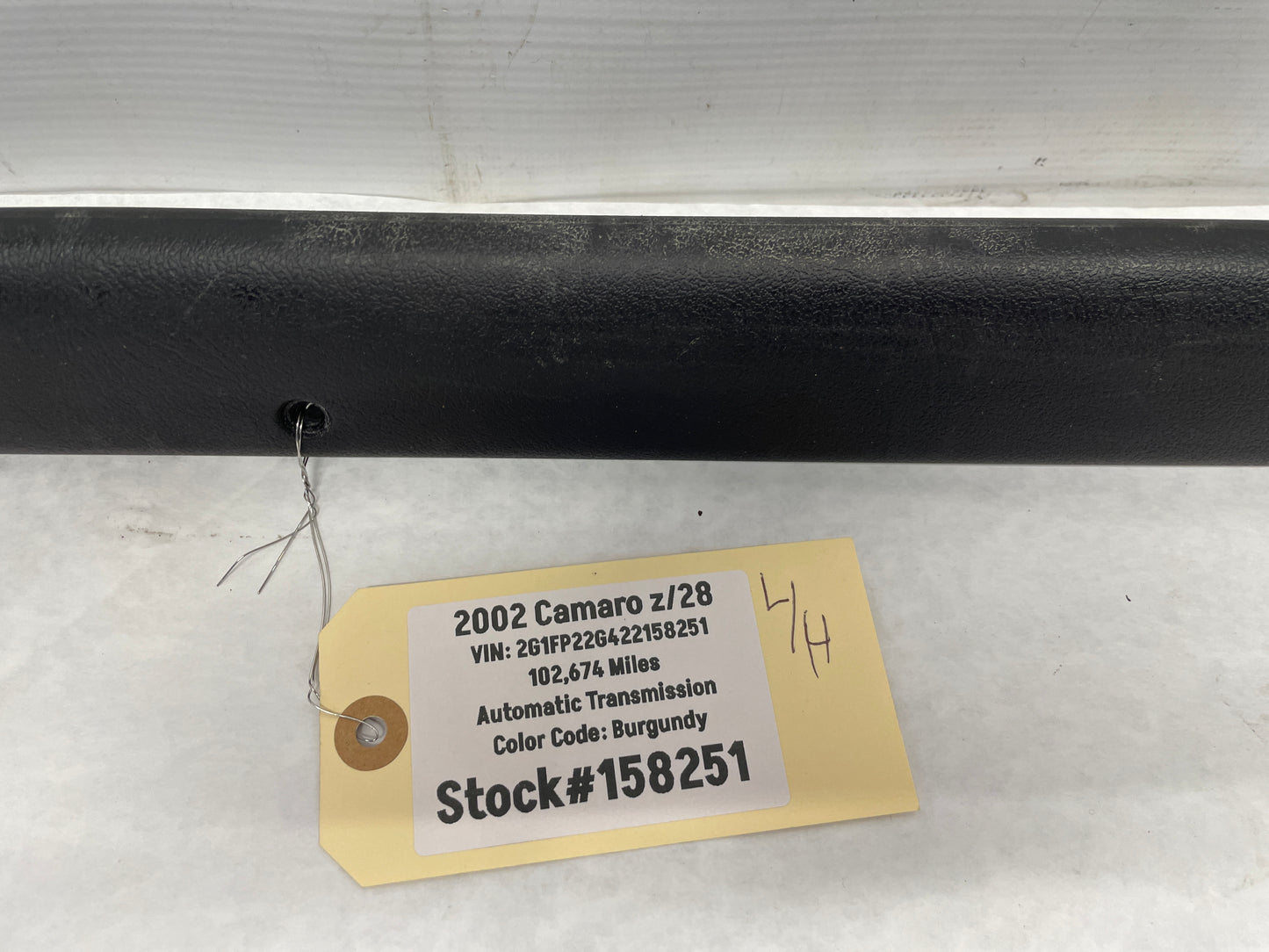 2002 Chevy Camaro Z28 LH Driver Interior Kick Panel Sill Trim Black Ebony OEM - Day's Parts Yard