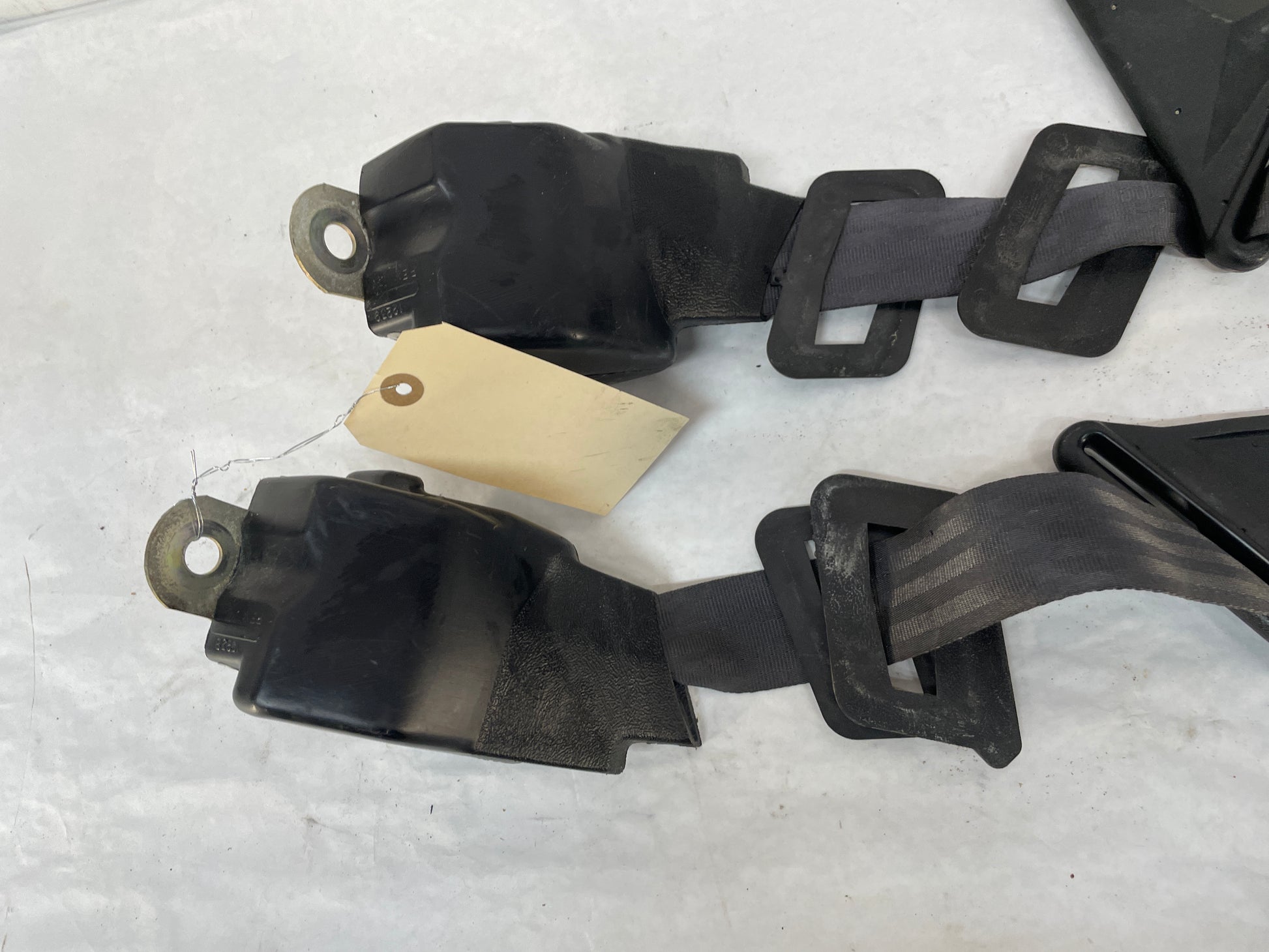 2001 Pontiac Firebird Trans AM WS6 Rear Seat Belt Seatbelt Buckle Retractors Ebony Black OEM - Day's Parts Yard