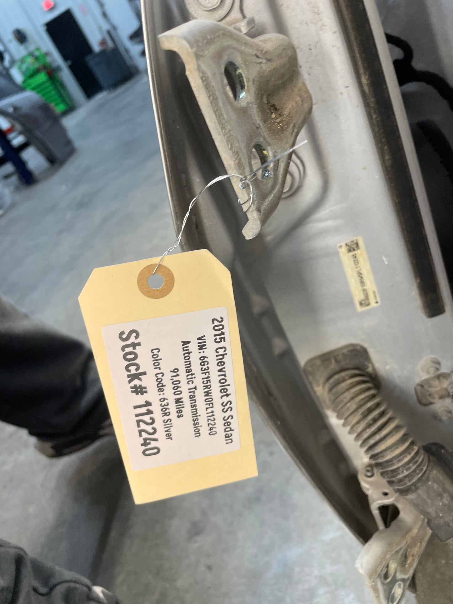 2015 Chevy SS Sedan RH Passenger Front Exterior Door Silver OEM