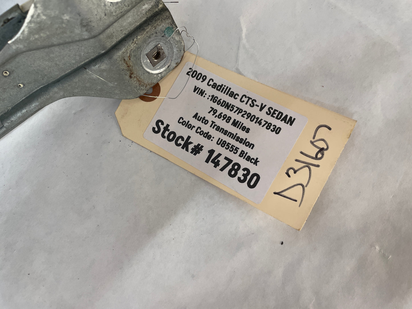 2009 Cadillac CTS-V Sedan LH Driver Rear Window Regulator w/ Motor OEM - Day's Parts Yard