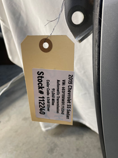 2015 Chevy SS Sedan LH Driver Exterior Rear Door Silver OEM