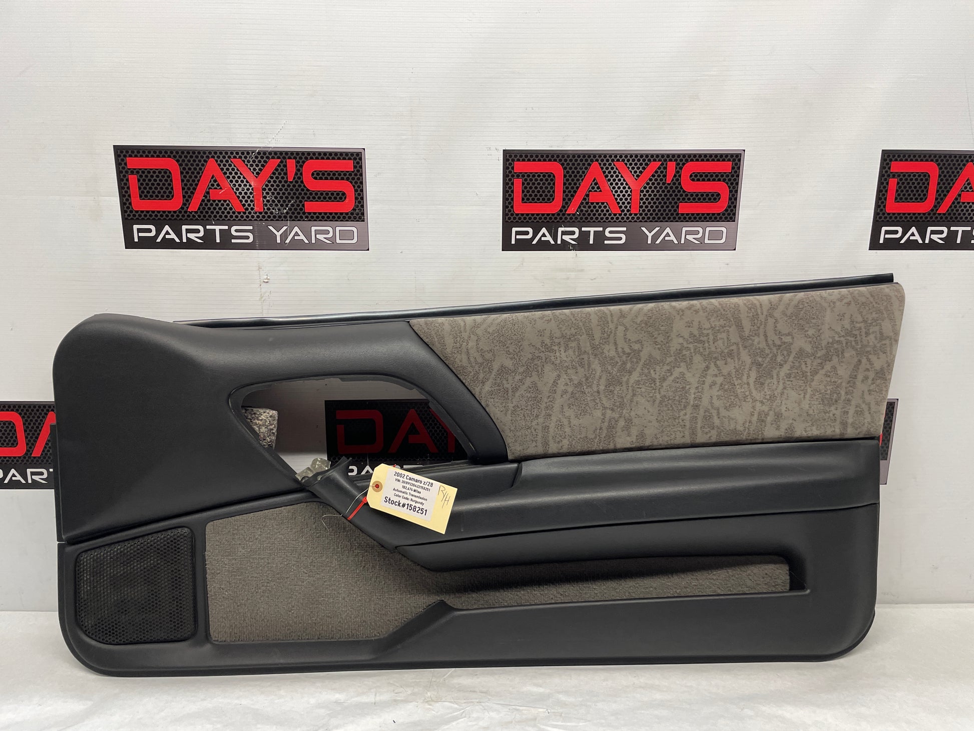 2002 Chevy Camaro Z28 RH Passenger Interior Door Panel Trim Ebony Black OEM - Day's Parts Yard