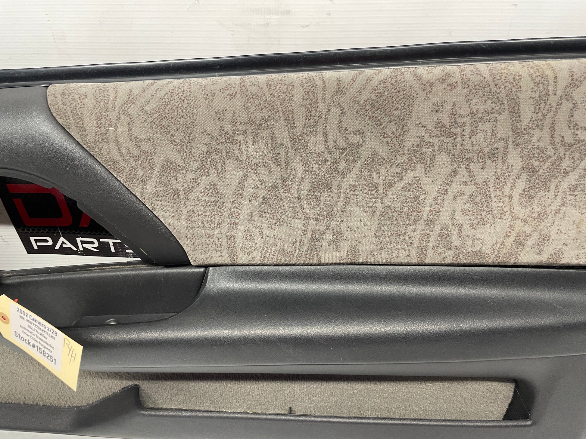 2002 Chevy Camaro Z28 RH Passenger Interior Door Panel Trim Ebony Black OEM - Day's Parts Yard