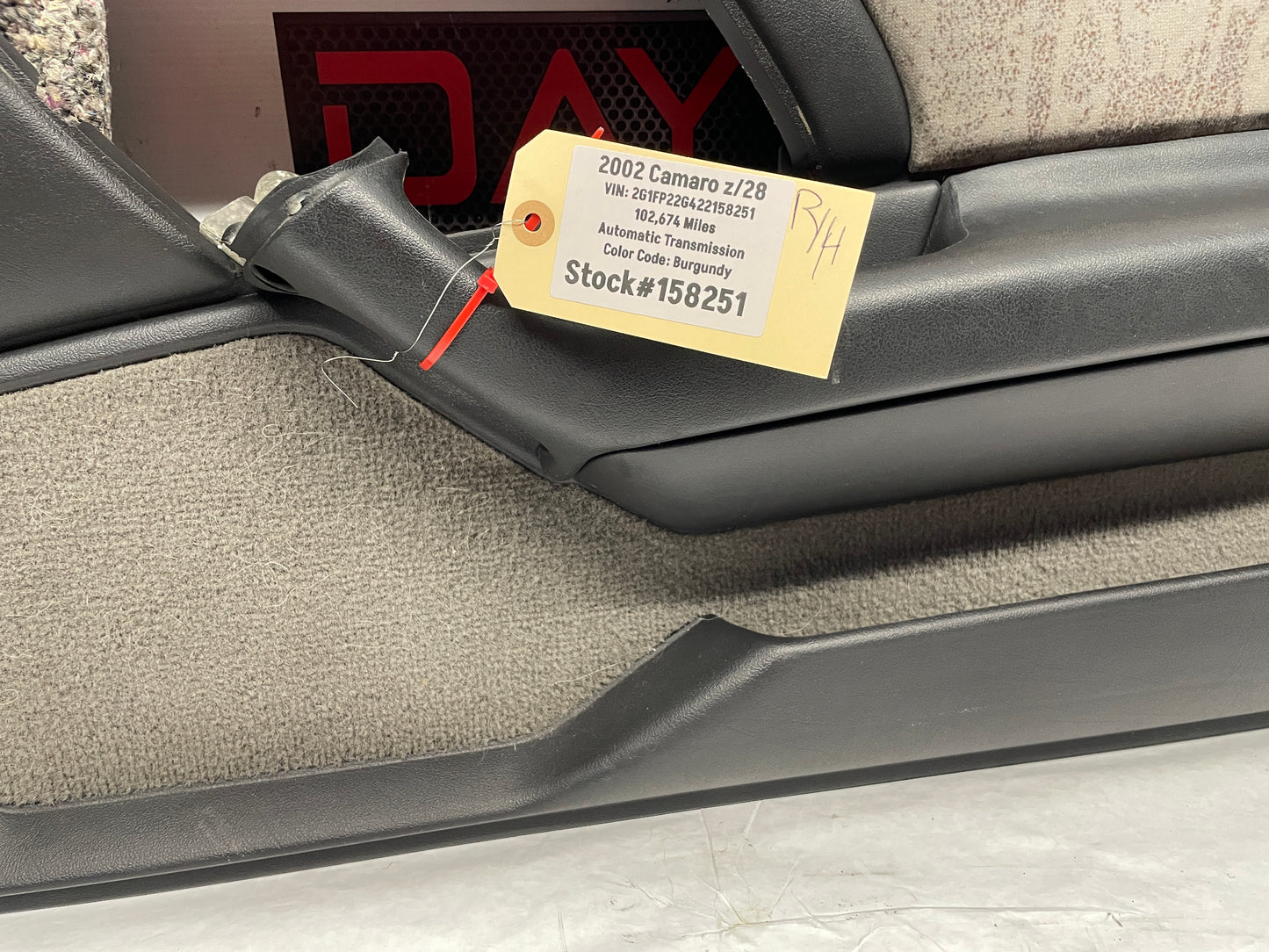 2002 Chevy Camaro Z28 RH Passenger Interior Door Panel Trim Ebony Black OEM - Day's Parts Yard