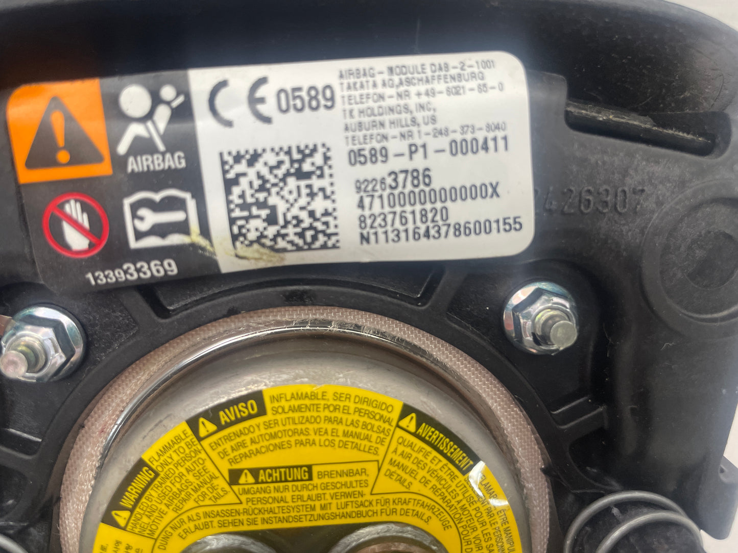 2016 Chevy SS Sedan Steering Wheel Air Bag Airbag OEM - Day's Parts Yard