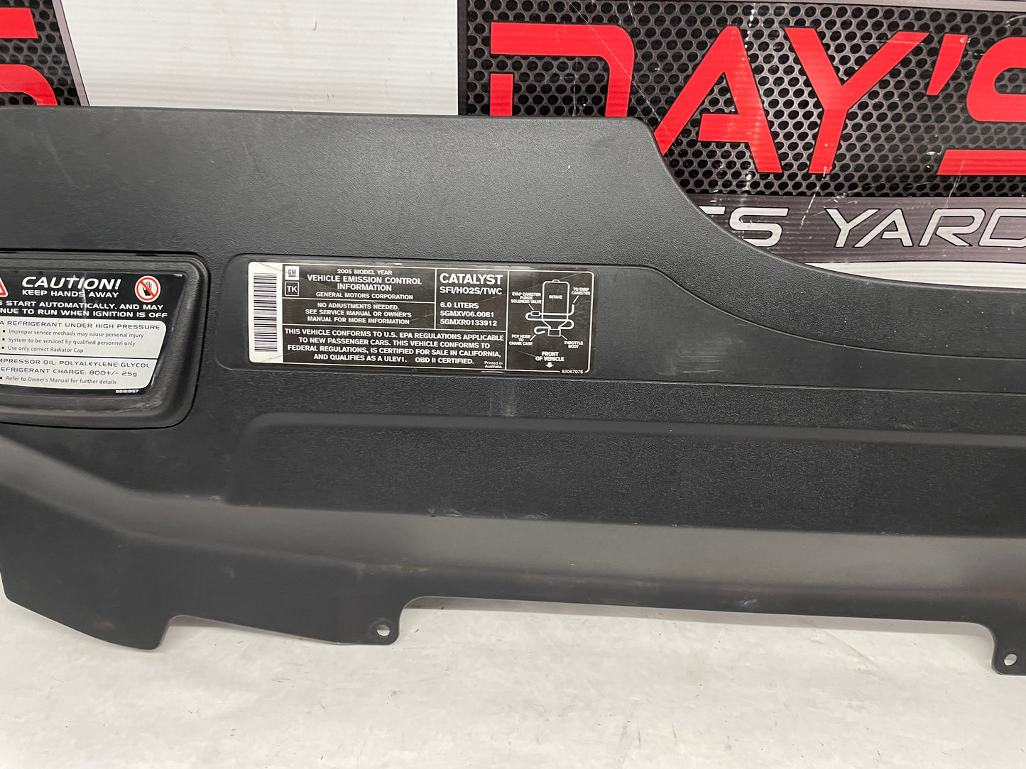 2006 Pontiac GTO Upper Radiator Core Support Air Baffle Cover Sight Shield OEM - Day's Parts Yard