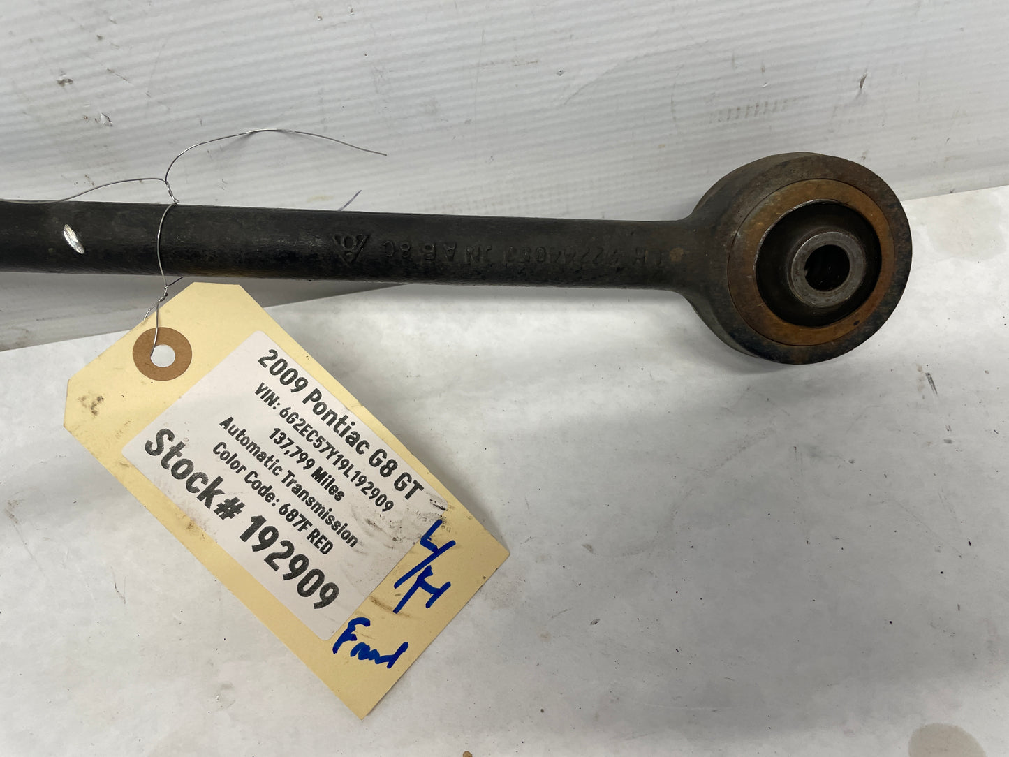 2009 Pontiac G8 GT Front Suspension LH Driver Lower Rearward Control Arm OEM
