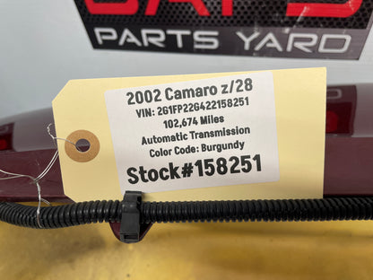 2002 Chevy Camaro Z28 Rear Bumper Cover Assembly Burgundy OEM - Day's Parts Yard