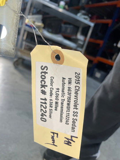 2015 Chevy SS Sedan LH Driver Front Exterior Door Silver OEM