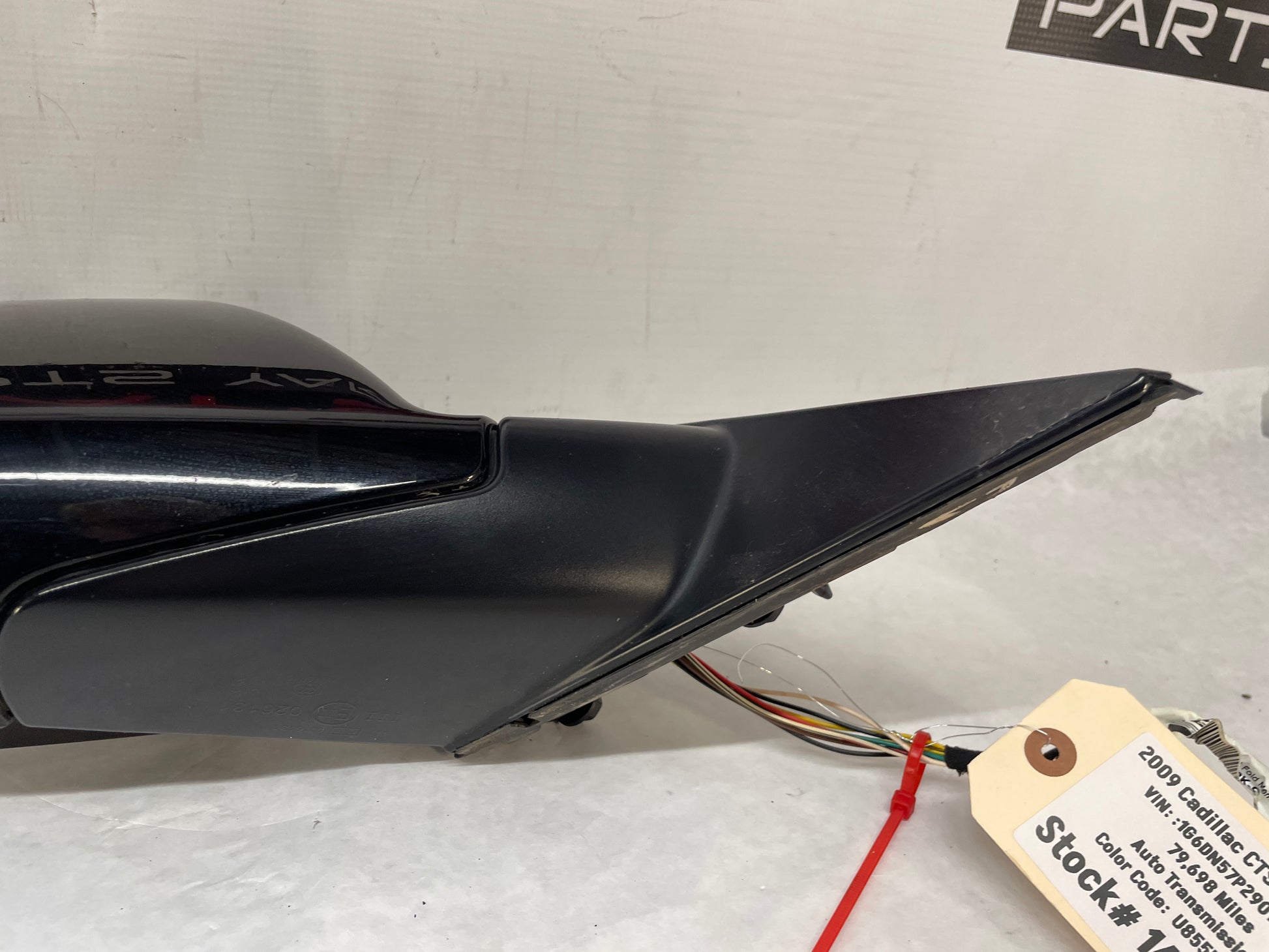 2009 Cadillac CTS-V Sedan RH Passenger Exterior Outside Mirror Black OEM - Day's Parts Yard