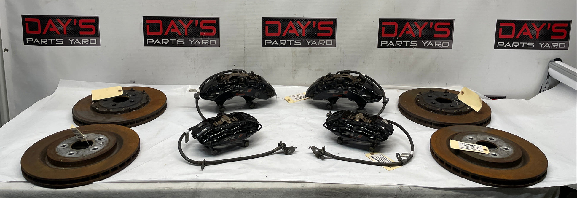 2014 Chevy Camaro ZL1 Front and Rear Brembo Brake Calipers and Rotors OEM - Day's Parts Yard