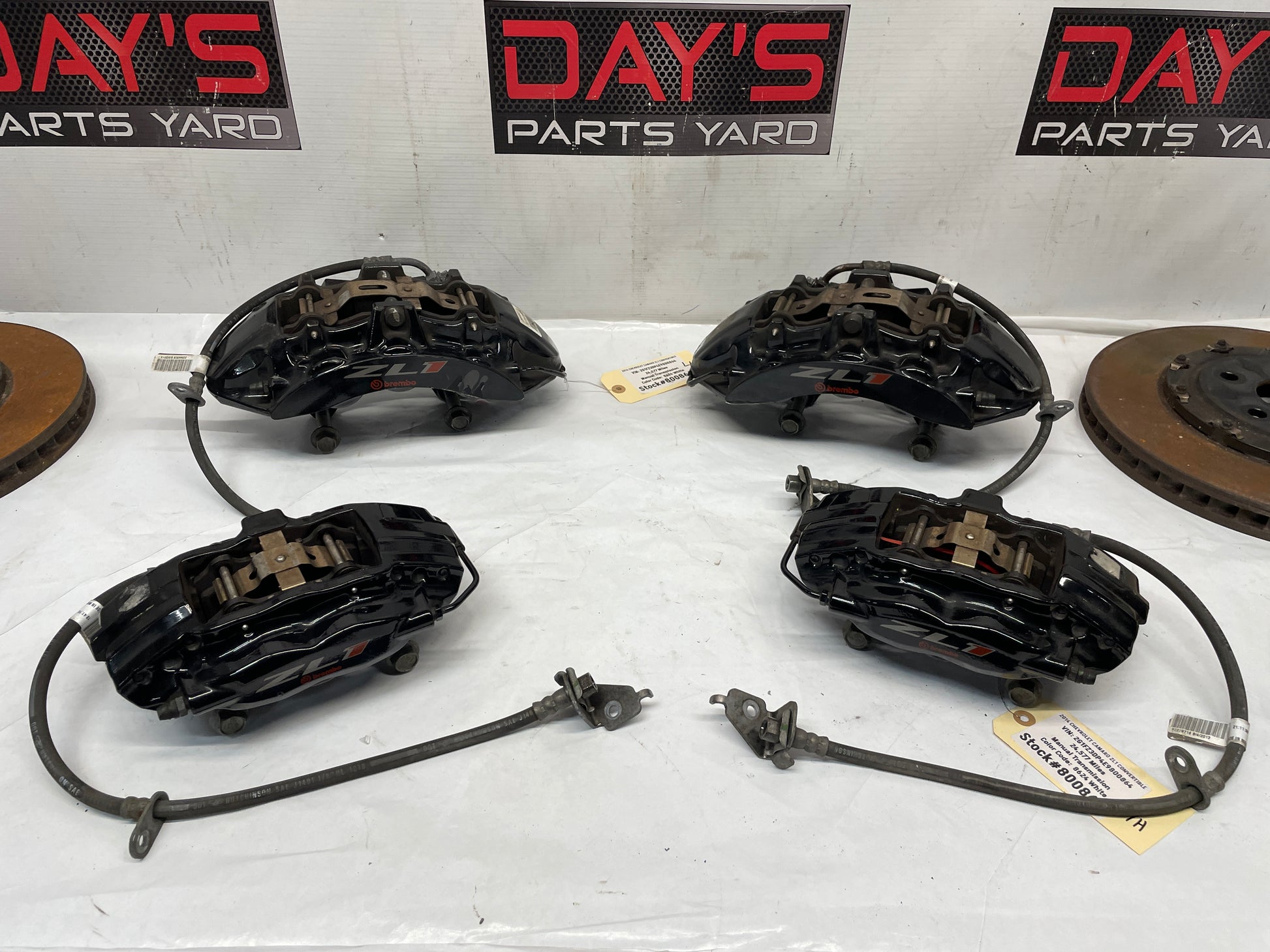 2014 Chevy Camaro ZL1 Front and Rear Brembo Brake Calipers and Rotors OEM - Day's Parts Yard