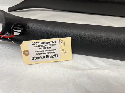 2002 Chevy Camaro Z28 RH & LH Hard Top Hardtop Interior A Pillars Trims OEM - Day's Parts Yard