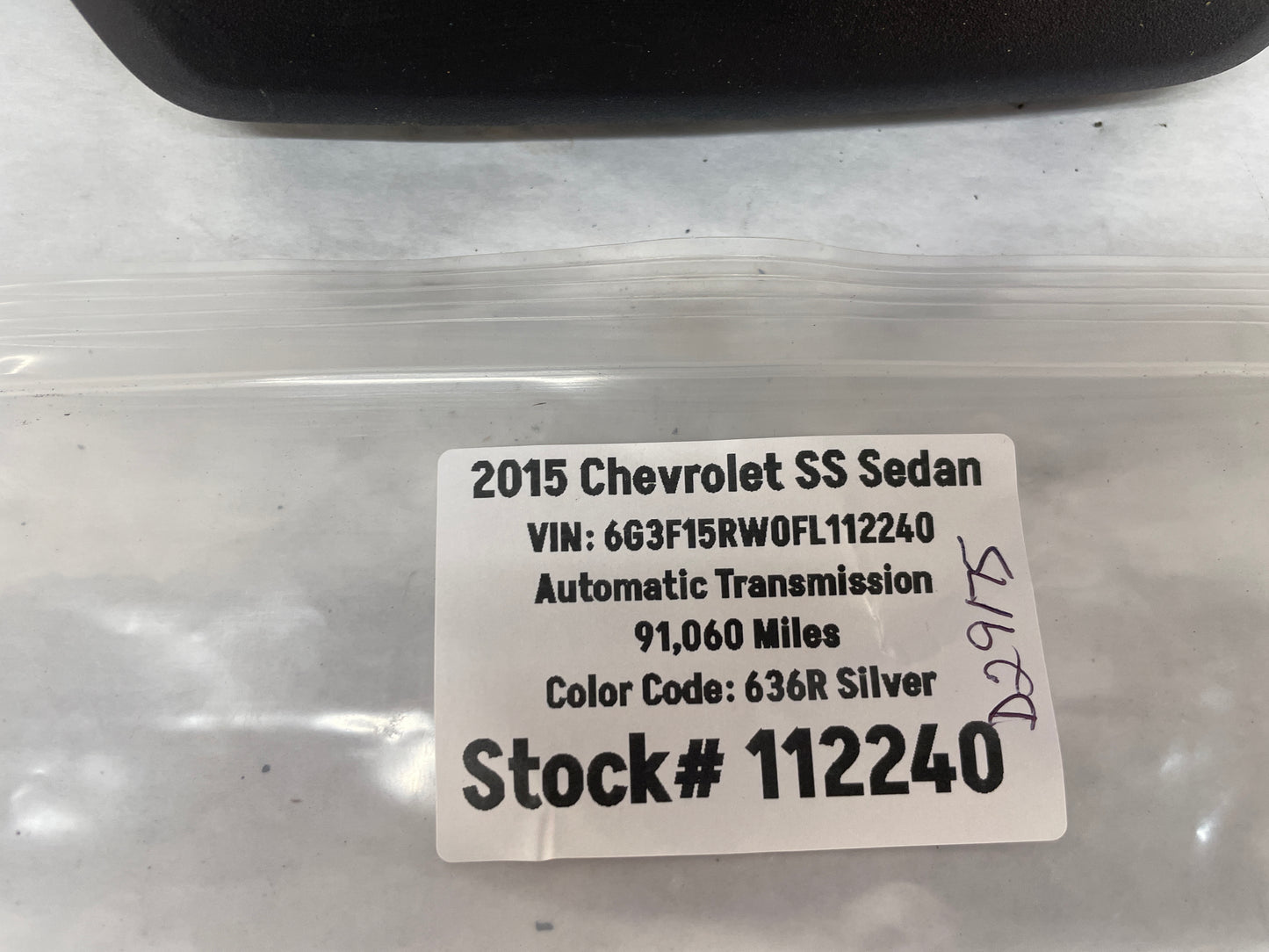 2015 Chevy SS Sedan Rear View Rearview Mirror Camera Cover Bezel Trim Molding OEM