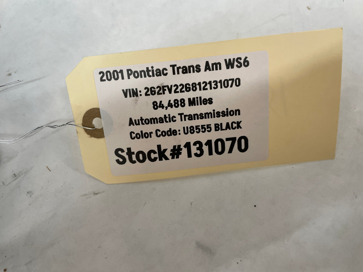 2001 Pontiac Firebird Trans AM WS6 Rear Taillight Finish Filler Panel OEM - Day's Parts Yard