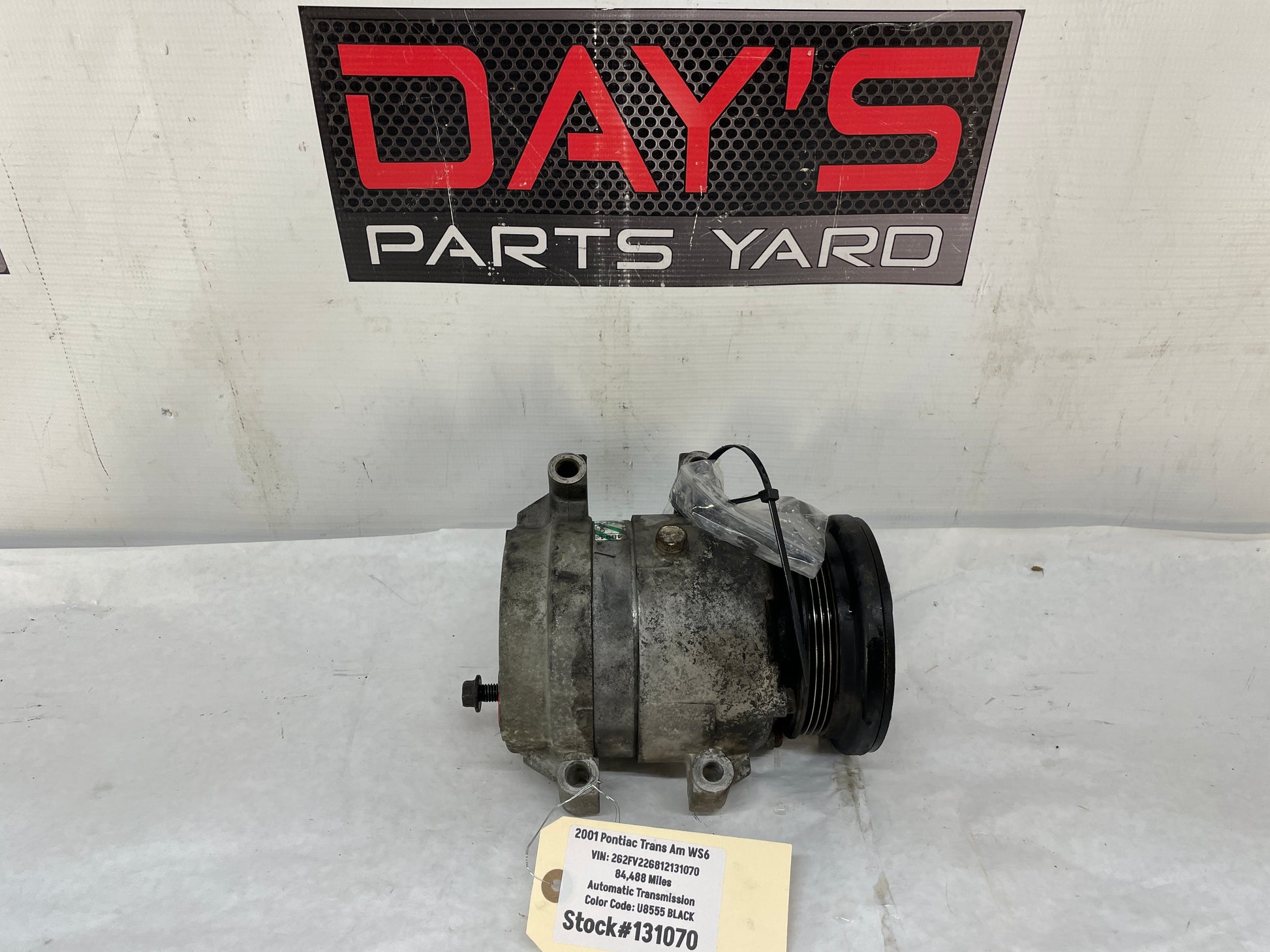 2001 Pontiac Firebird Trans AM WS6 AC Air Conditioner Compressor w/ Hardware OEM - Day's Parts Yard