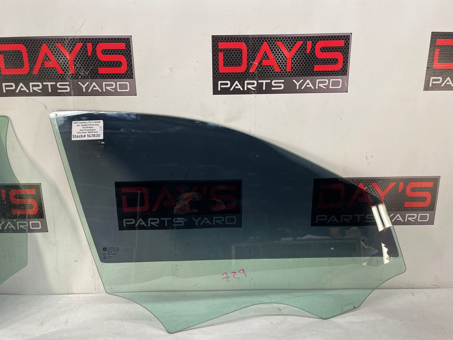 2009 Cadillac CTS-V Sedan RH Passenger Front Door Window Glass OEM - Day's Parts Yard