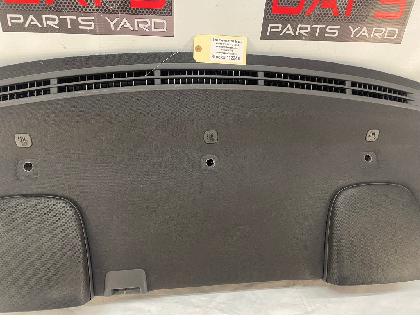 2015 Chevy SS Sedan Rear Interior Package Deck Tray Parcel Shelf Trim Cover OEM