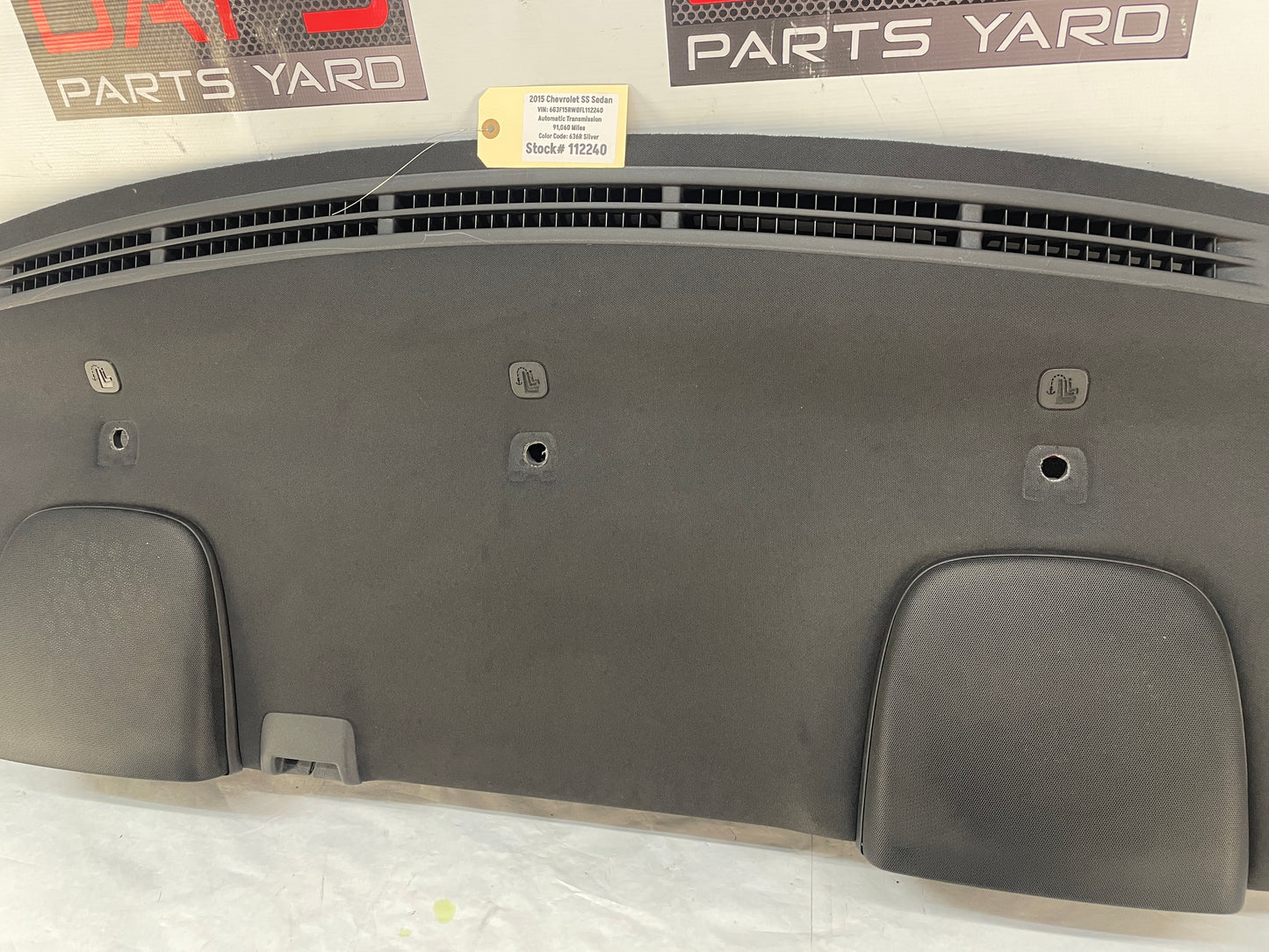 2015 Chevy SS Sedan Rear Interior Package Deck Tray Parcel Shelf Trim Cover OEM