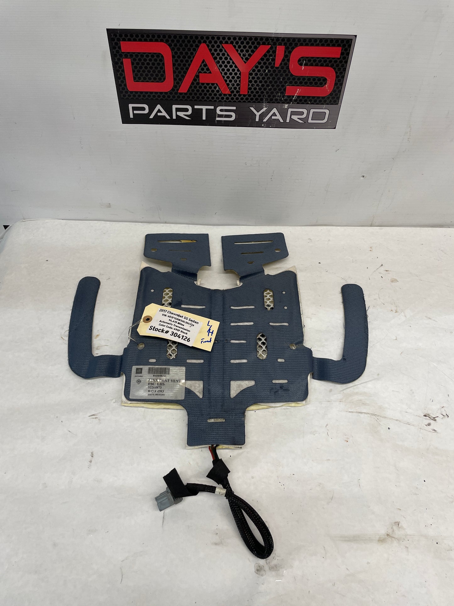 2017 Chevy SS Sedan LH Driver Front Seat Heat Element Vent Fan Mat OEM