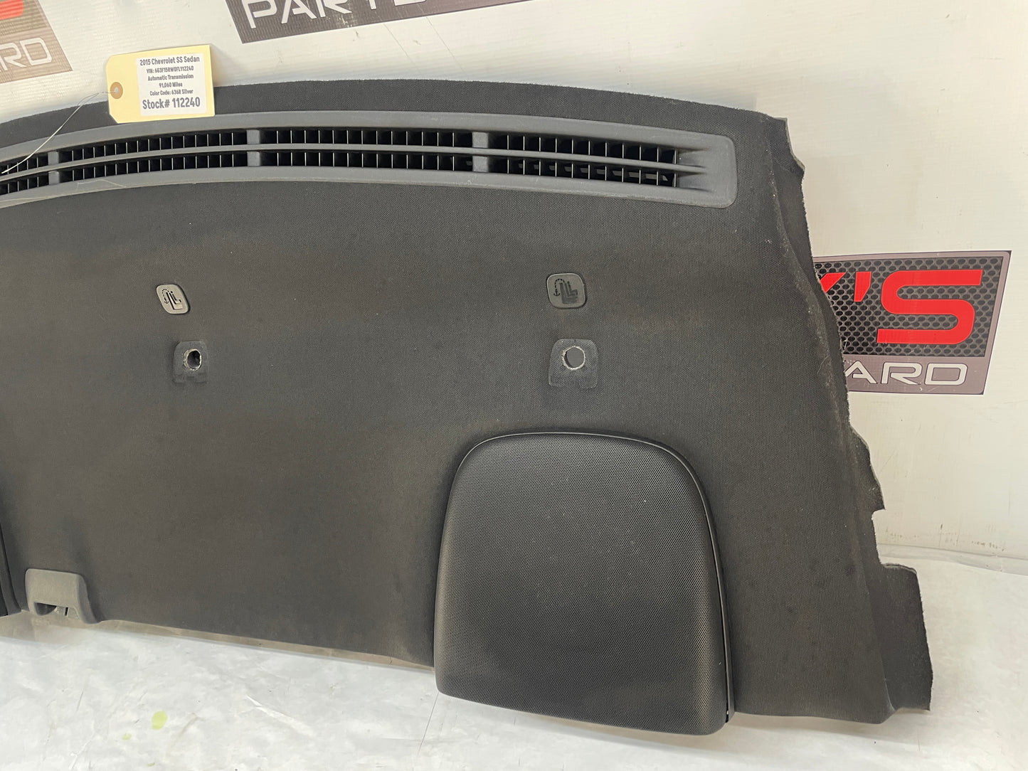 2015 Chevy SS Sedan Rear Interior Package Deck Tray Parcel Shelf Trim Cover OEM