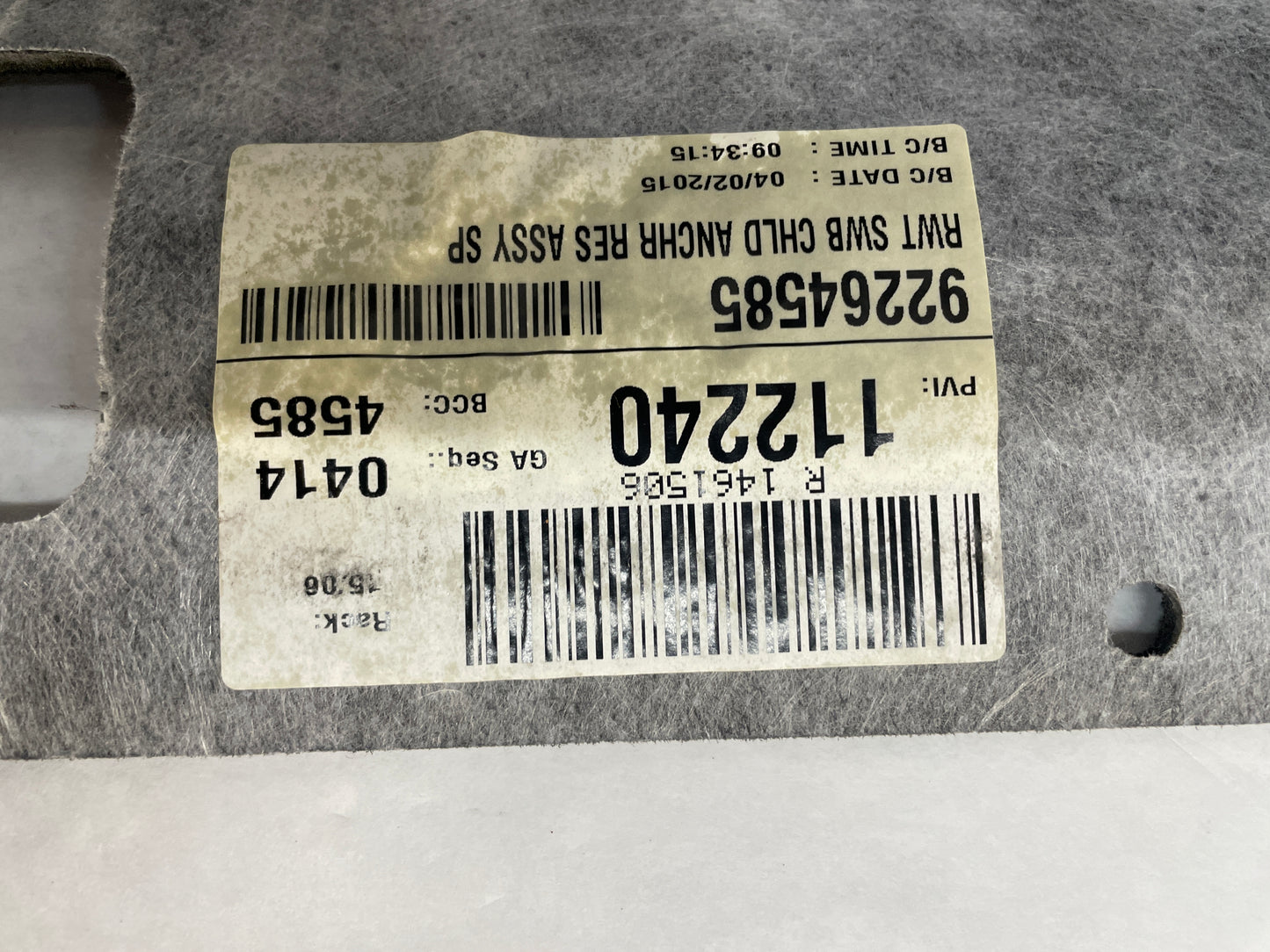 2015 Chevy SS Sedan Rear Interior Package Deck Tray Parcel Shelf Trim Cover OEM