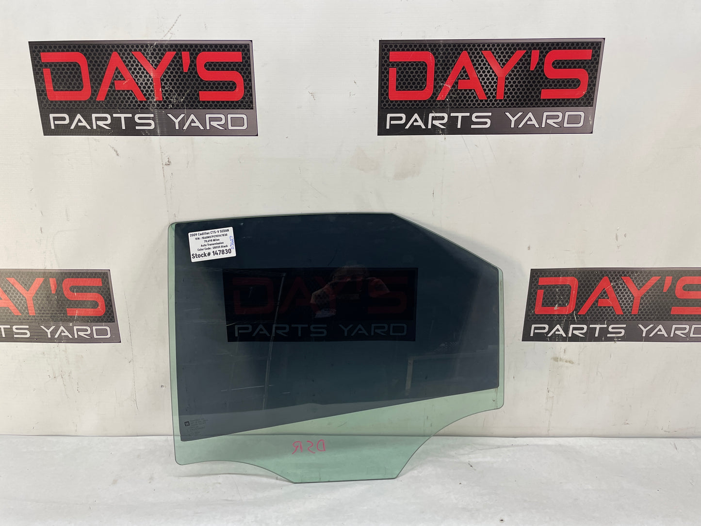 2009 Cadillac CTS-V Sedan LH Driver Rear Door Window Glass OEM - Day's Parts Yard