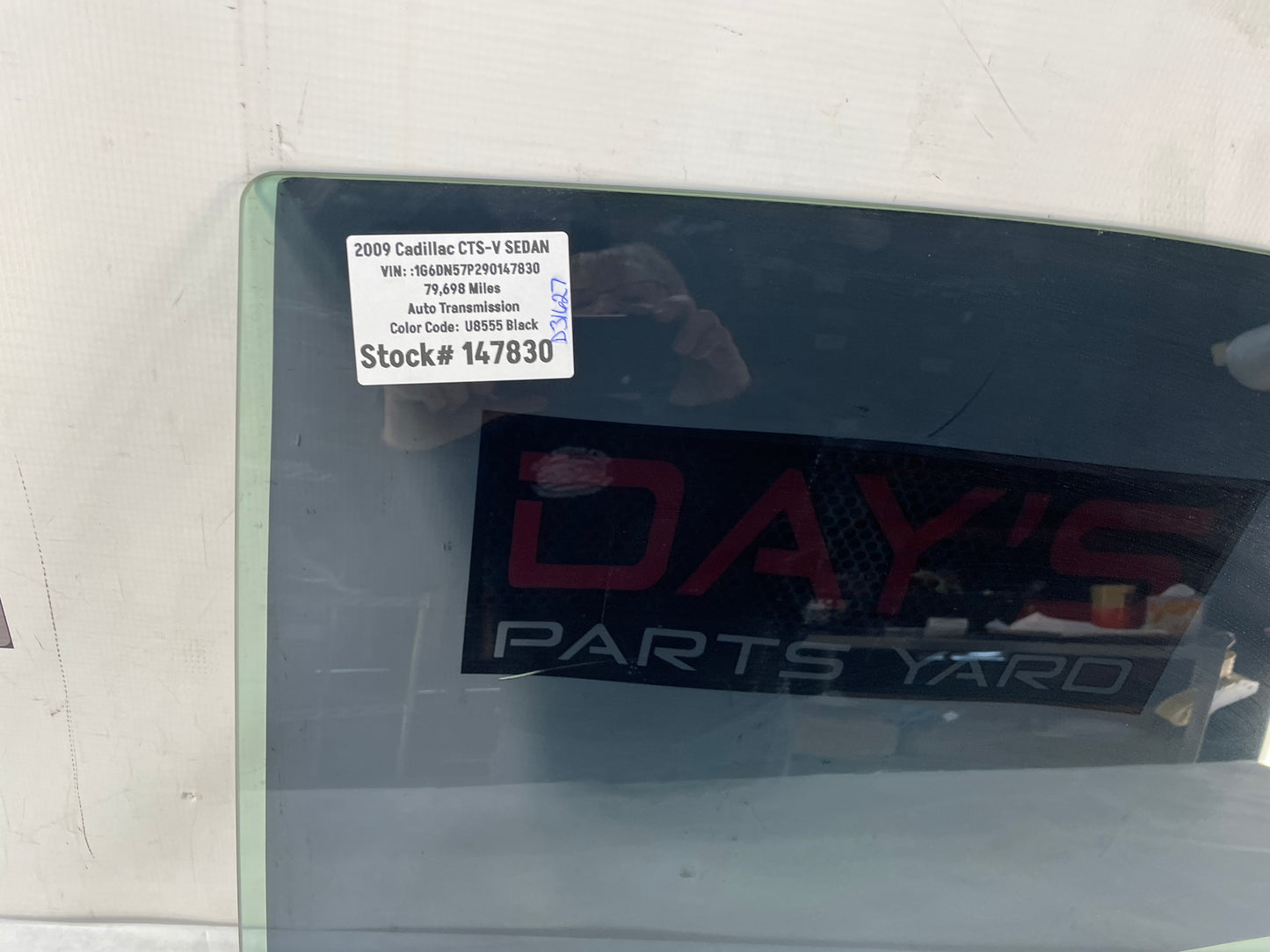 2009 Cadillac CTS-V Sedan LH Driver Rear Door Window Glass OEM - Day's Parts Yard