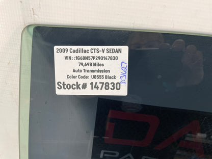 2009 Cadillac CTS-V Sedan LH Driver Rear Door Window Glass OEM - Day's Parts Yard
