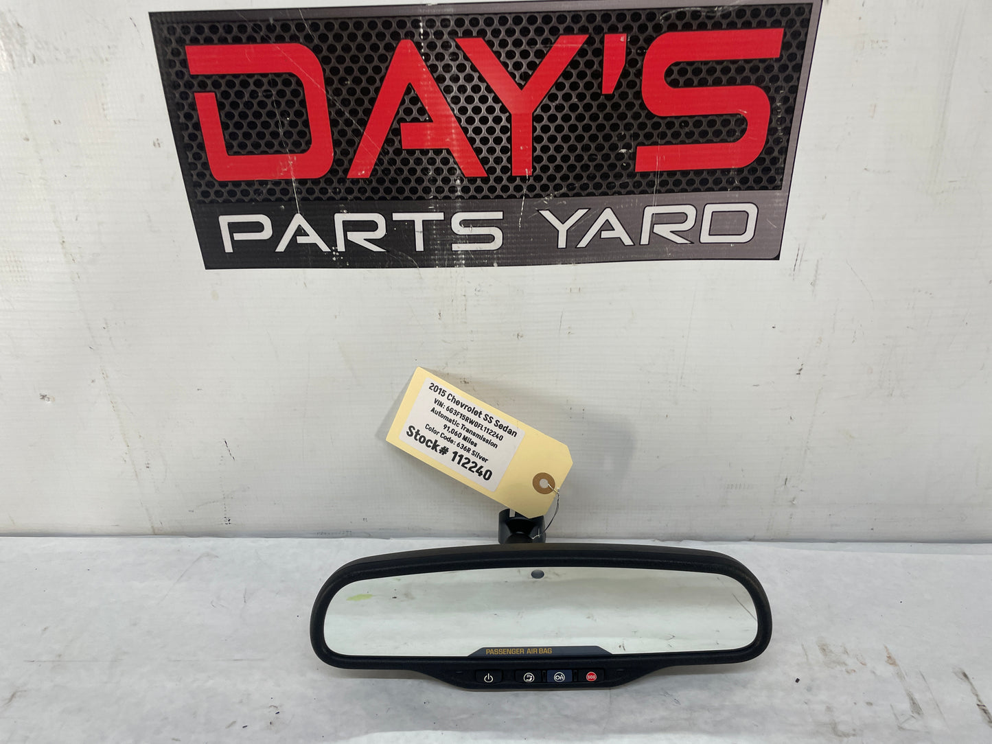 2015 Chevy SS Sedan Rear View Rearview Mirror Auto Dimming & OnStar OEM