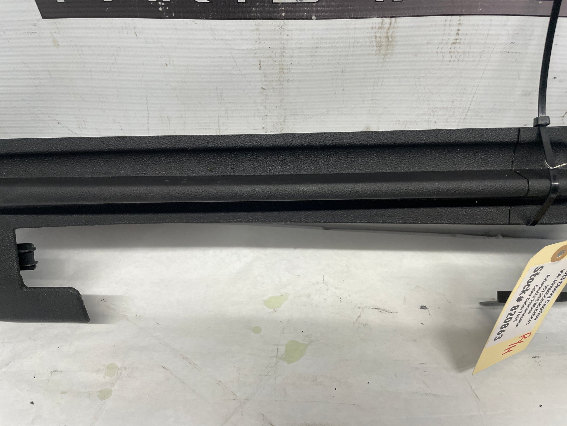 2013 Chevy Caprice RH Passenger Front Outer Seat Track Trim Covers OEM - Day's Parts Yard