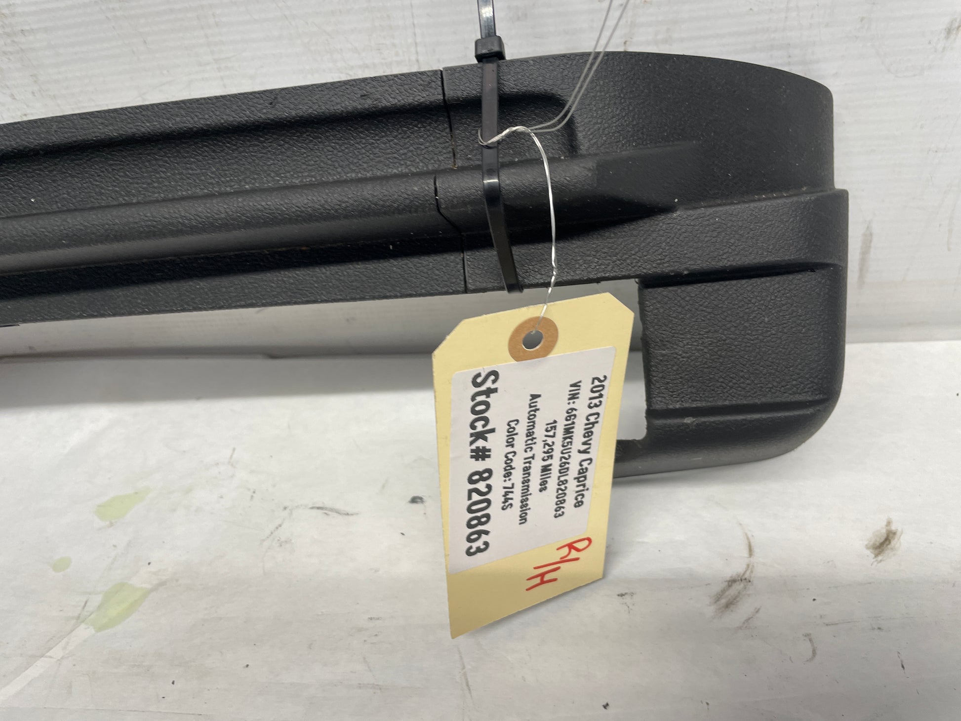 2013 Chevy Caprice RH Passenger Front Outer Seat Track Trim Covers OEM - Day's Parts Yard
