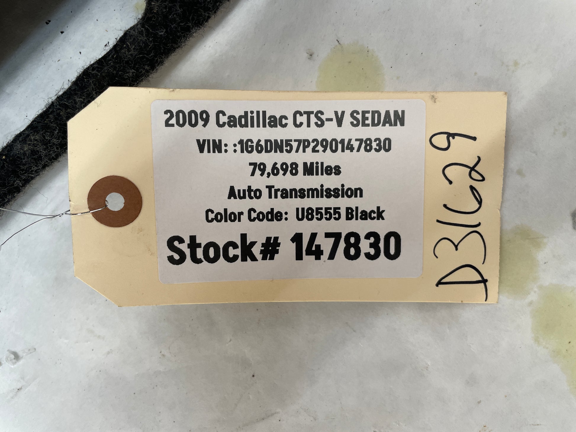 2009 Cadillac CTS-V Sedan Trunk Deck Lid Liner Carpet Felt Panel Trim OEM - Day's Parts Yard