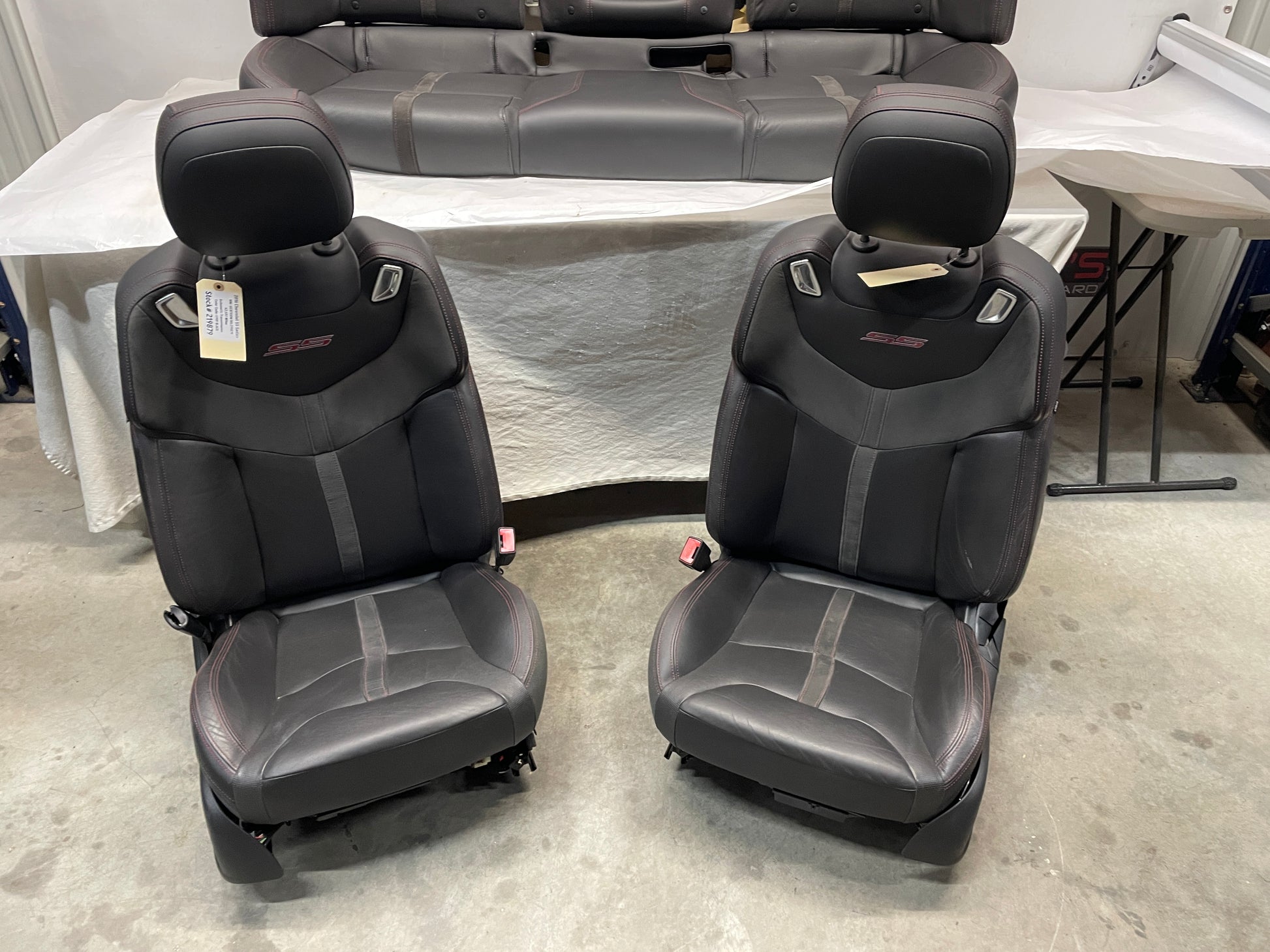 2016 Chevy SS Sedan Seats Fronts and Rears Black Leather Alcantara Suede OEM - Day's Parts Yard