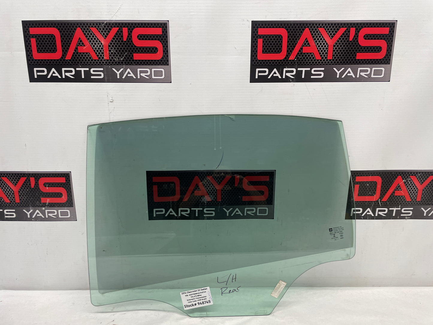 2014 Chevy SS Sedan LH Driver Rear Door Window Glass OEM