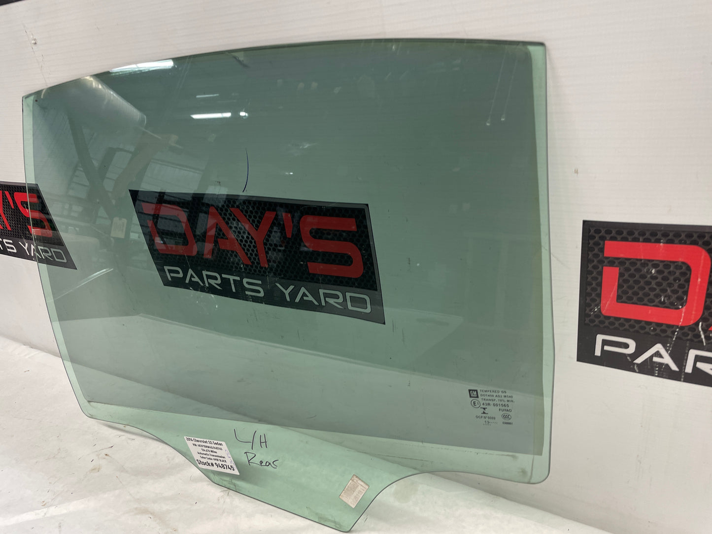 2014 Chevy SS Sedan LH Driver Rear Door Window Glass OEM
