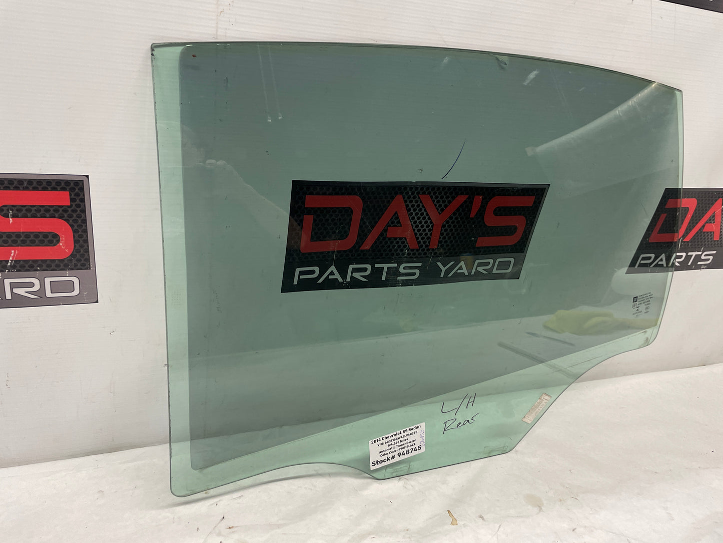 2014 Chevy SS Sedan LH Driver Rear Door Window Glass OEM