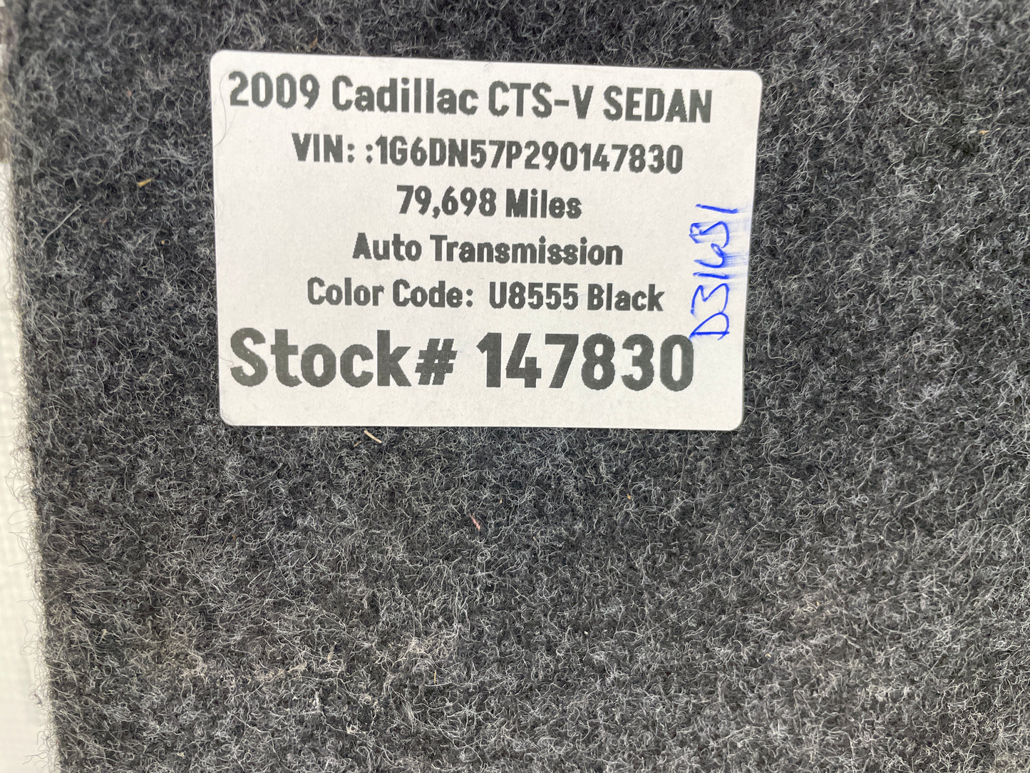 2009 Cadillac CTS-V Sedan Trunk Cargo Compartment Spare Tire Floor Cover Panel OEM - Day's Parts Yard