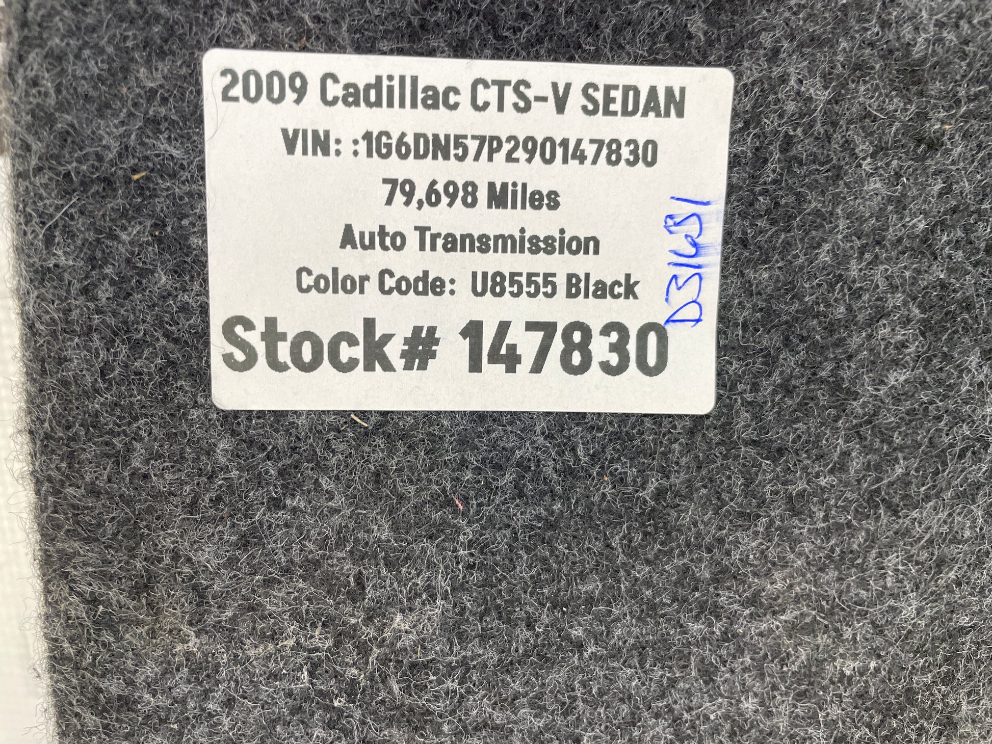 2009 Cadillac CTS-V Sedan Trunk Cargo Compartment Spare Tire Floor Cover Panel OEM - Day's Parts Yard
