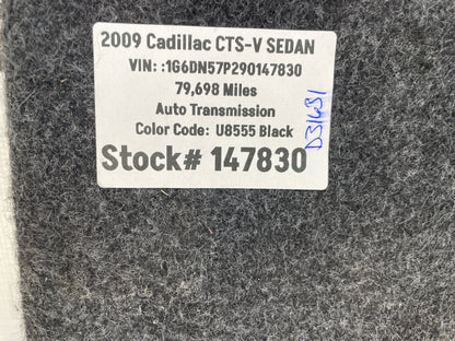 2009 Cadillac CTS-V Sedan Trunk Cargo Compartment Spare Tire Floor Cover Panel OEM - Day's Parts Yard