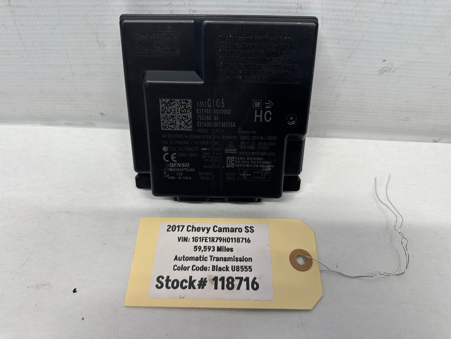 2017 Chevy Camaro SS Keyless Entry Module OEM - Day's Parts Yard