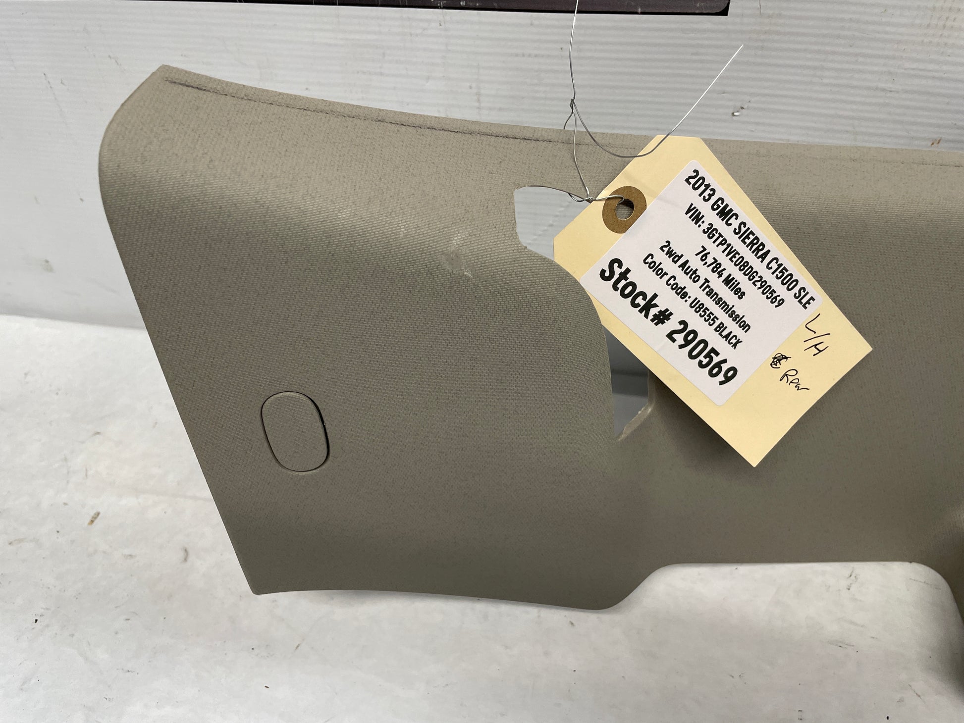 2013 GMC Sierra C1500 SLE LH Driver Rear C Pillar Trim OEM - Day's Parts Yard