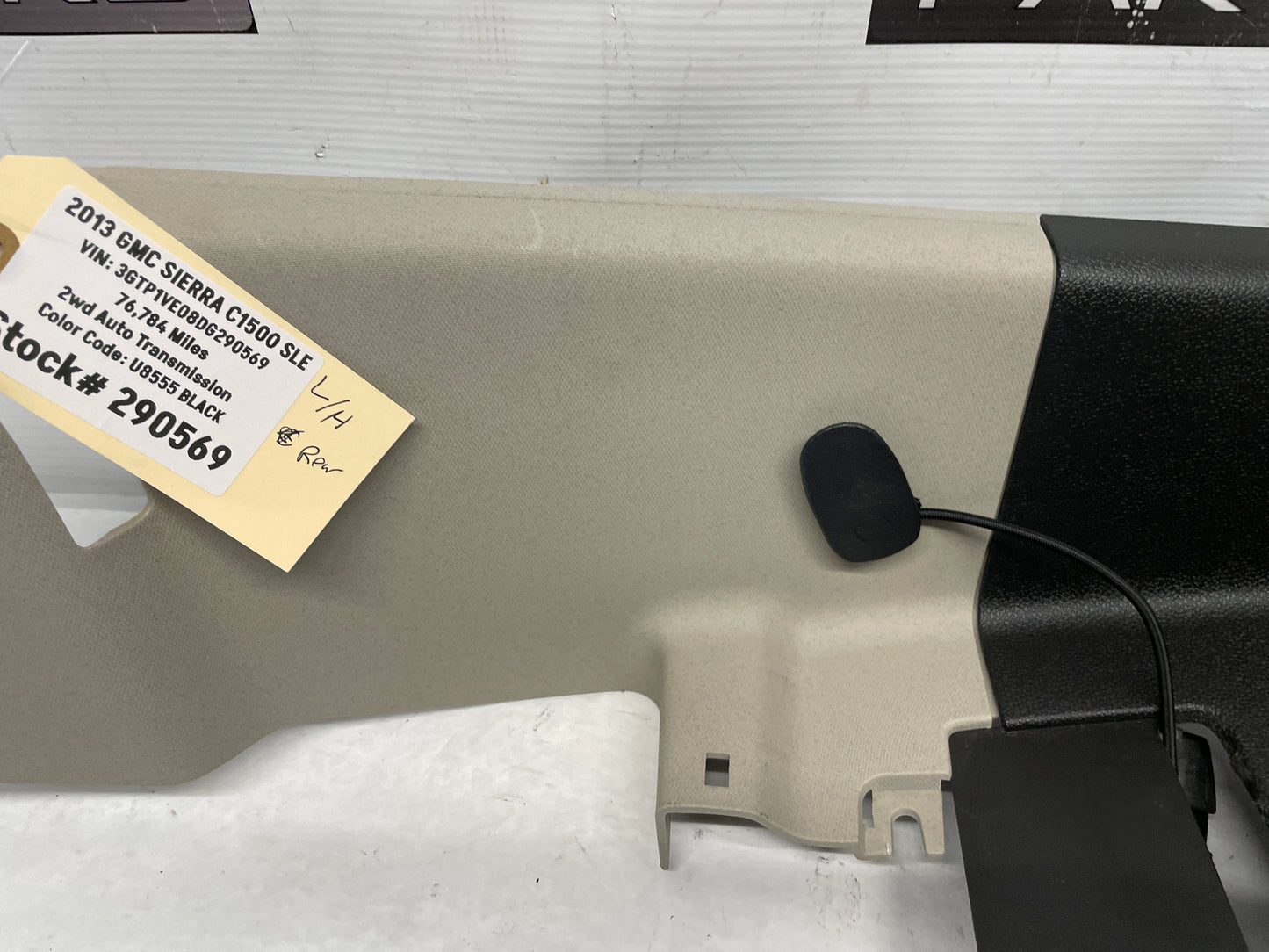 2013 GMC Sierra C1500 SLE LH Driver Rear C Pillar Trim OEM - Day's Parts Yard