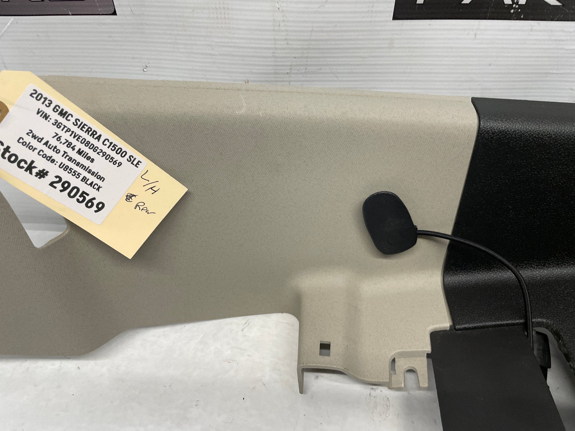 2013 GMC Sierra C1500 SLE LH Driver Rear C Pillar Trim OEM - Day's Parts Yard