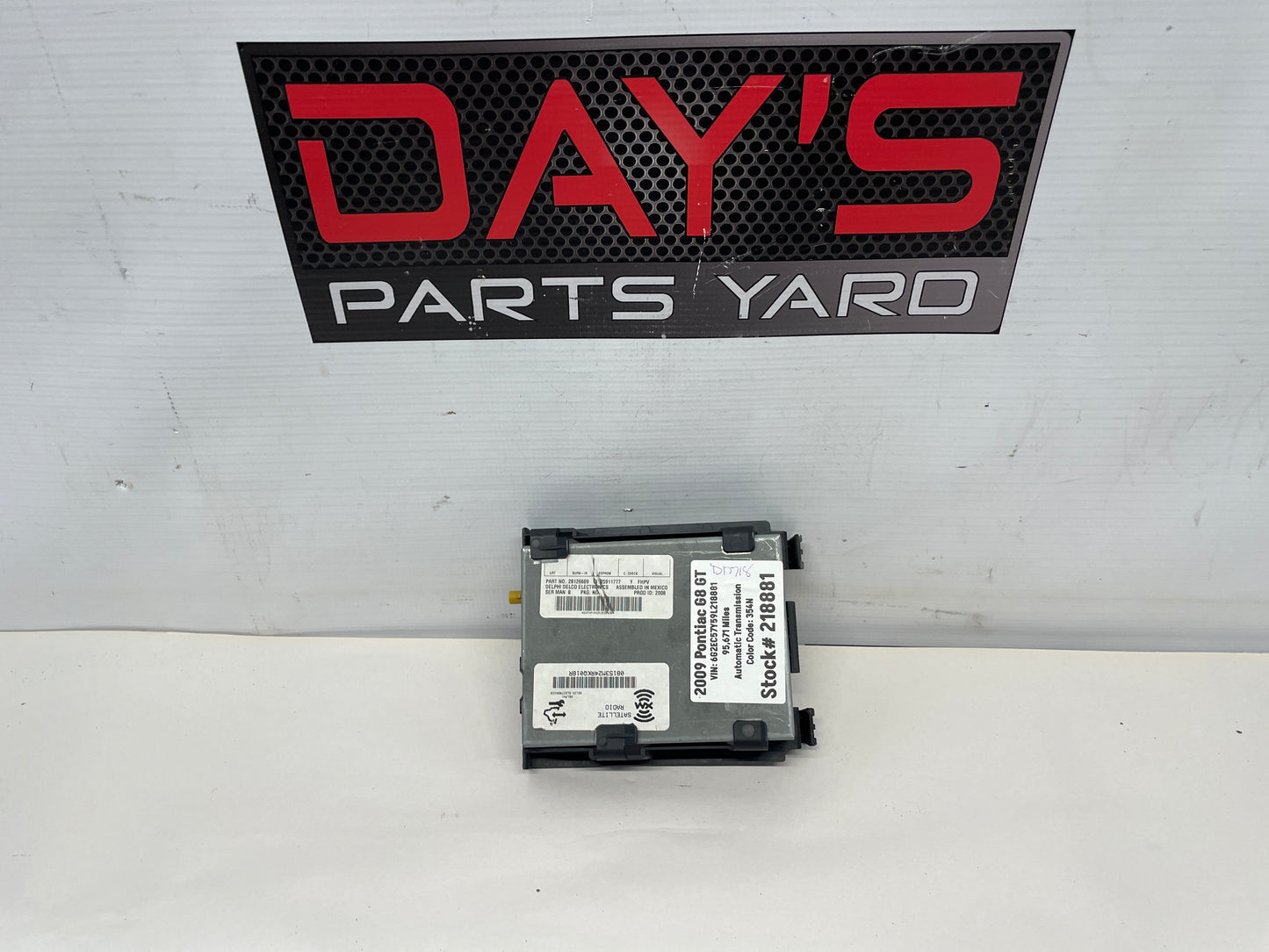 2009 Pontiac G8 GT Satellite Radio Receiver Module OEM - Day's Parts Yard