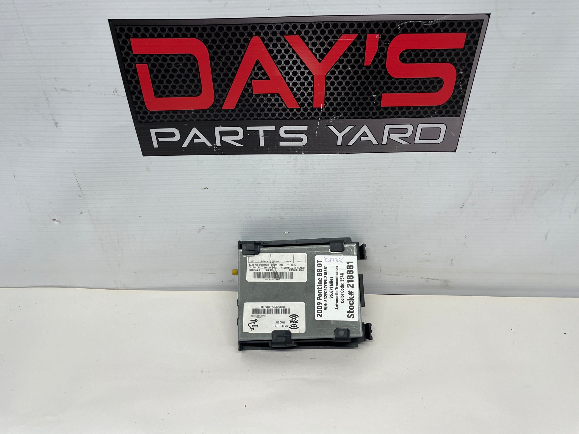 2009 Pontiac G8 GT Satellite Radio Receiver Module OEM - Day's Parts Yard