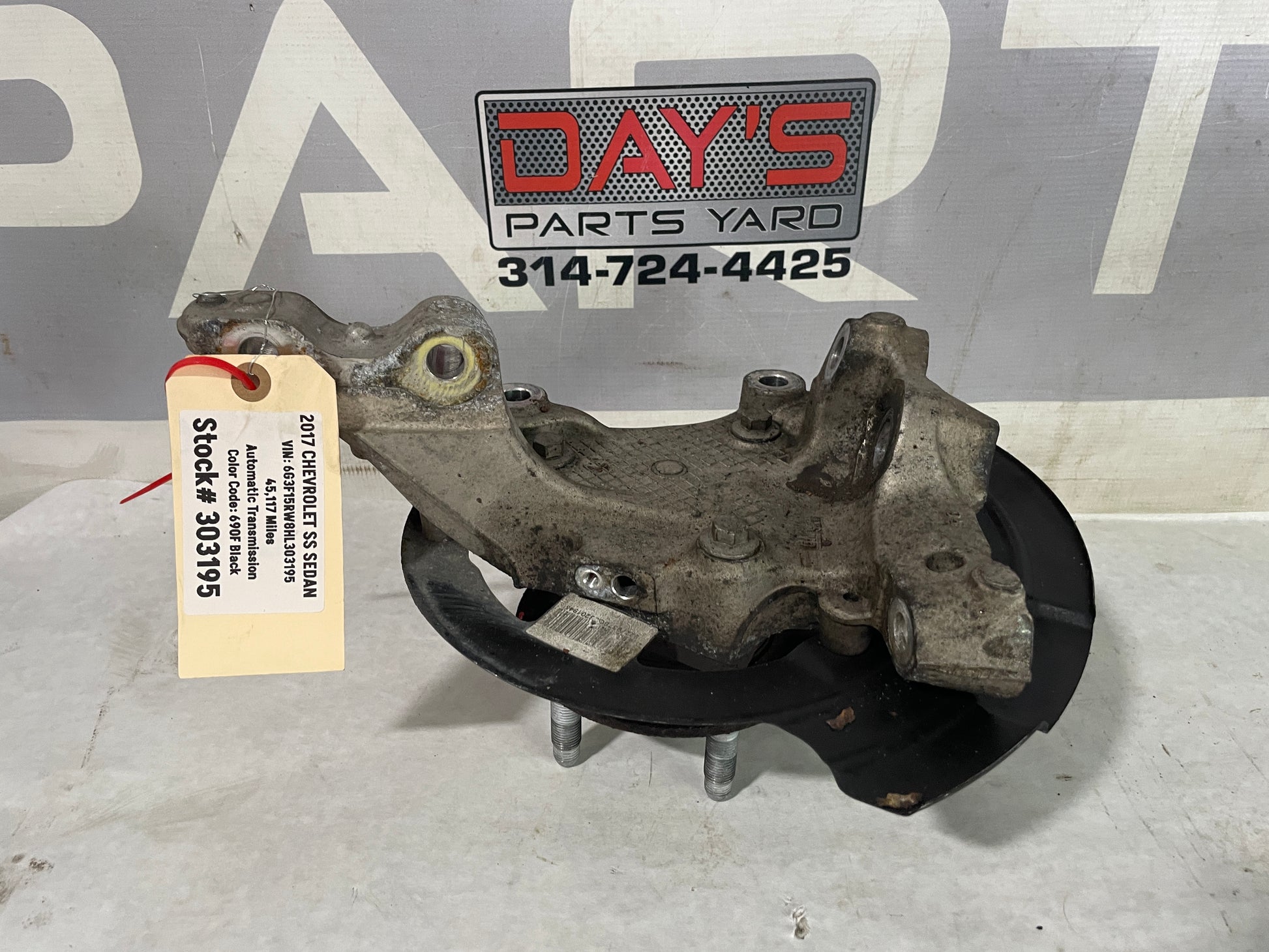 2017 Chevy SS Sedan Front RH Passenger Hub Knuckle Spindle Assembly OEM - Day's Parts Yard