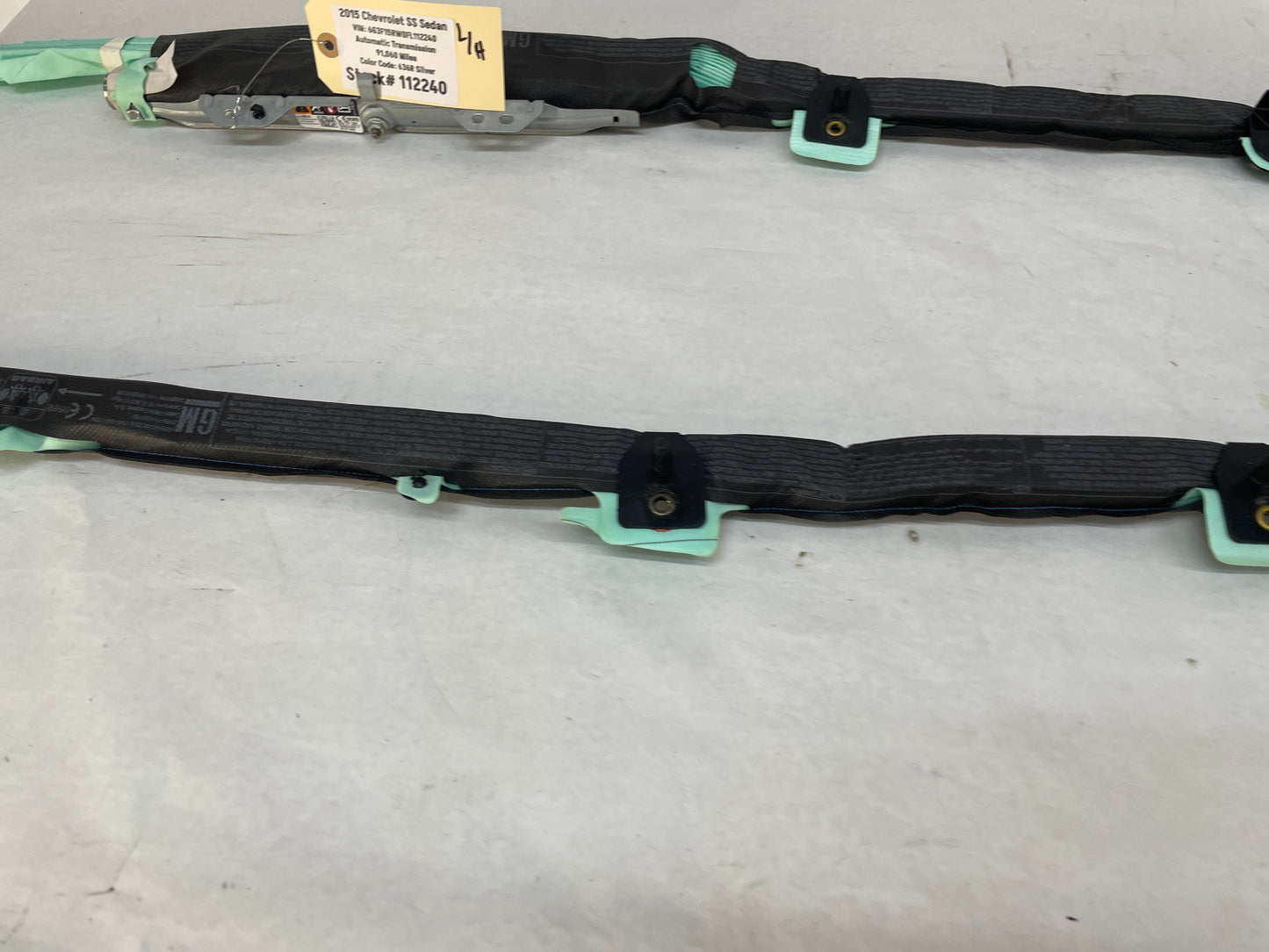2015 Chevy SS Sedan RH & LH Curtain Roof Side Top Rail Airbag Air Bag Set OEM