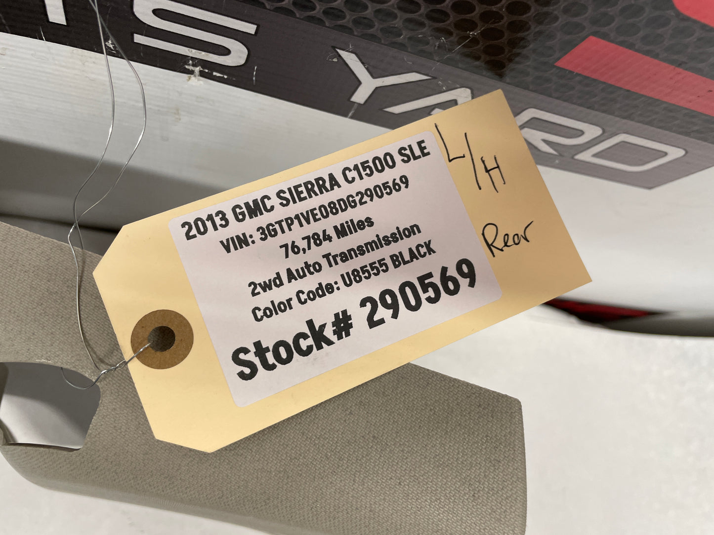 2013 GMC Sierra C1500 SLE RH Passenger Rear C Pillar Trim OEM - Day's Parts Yard